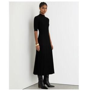 Reiss Harriet Button-Detail Knitted Midi Dress Size Medium